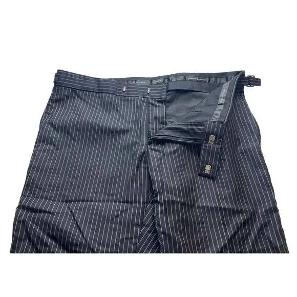 10-32 RALPH LAUREN Men's Dress Pants Pin Stripe Black Size 32